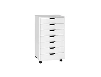 Slickblue 7-Drawer Chest Storage Dresser Floor Cabinet Organizer with Wheels-White