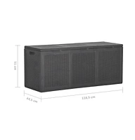 vidaXL Patio Storage Box gal Pp Rattan