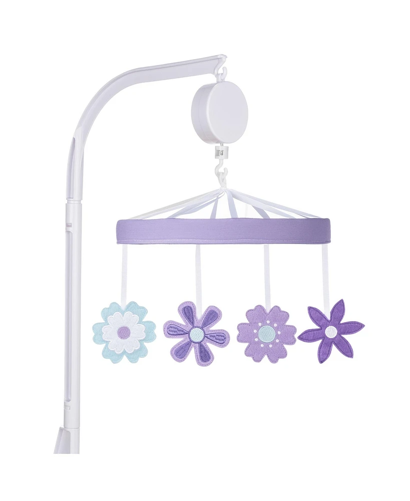 Sammy & Lou Lilac Flowers Musical Crib Baby Mobile by