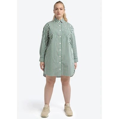 See Rose Go Plus Oversized Shirt Dress Stripe