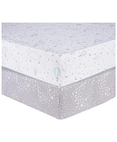 Sammy & Lou Starry Dreams 2-Pack Microfiber Fitted Crib Sheet Set by