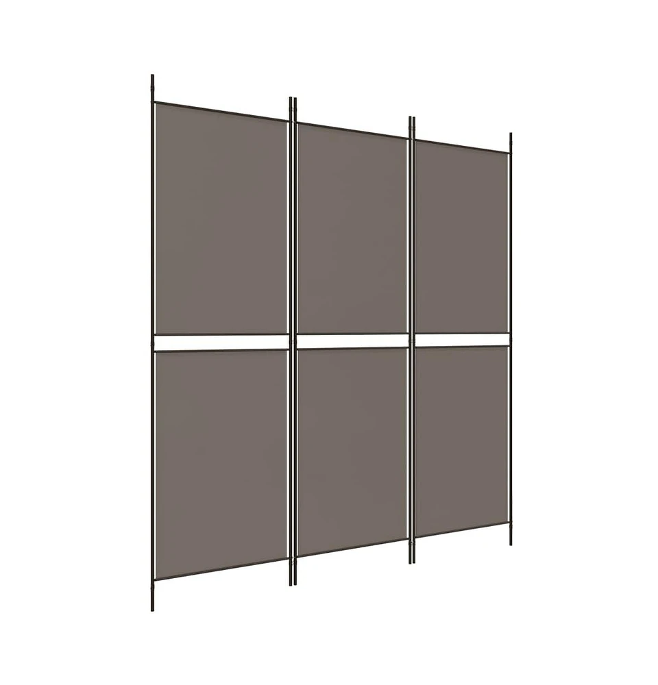 vidaXL 3-Panel Room Divider Anthracite 59.1"x86.6" Fabric