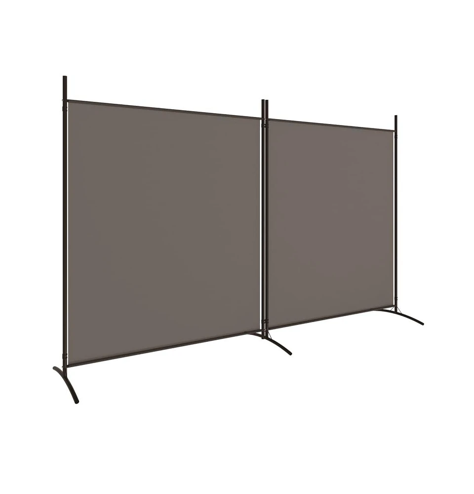 vidaXL 2-Panel Room Divider Anthracite 137"x70.9" Fabric