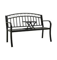 vidaXL Patio Bench with a Table 49.2" Steel