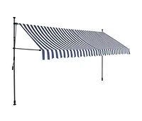 vidaXL Manual Retractable Awning with Led 137.8