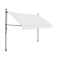 vidaXL Manual Retractable Awning with Led 118.1" Cream