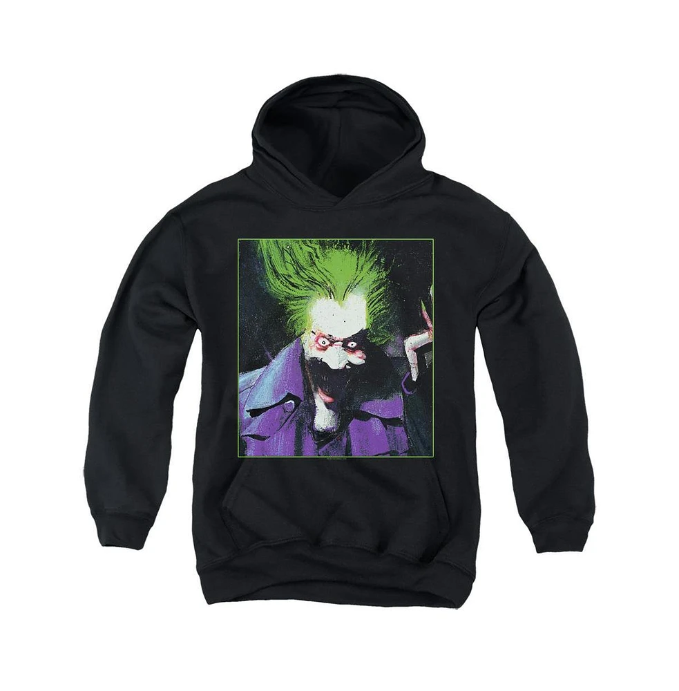 Batman Boys Youth Arkham Asylum Joker Pull Over Hoodie / Hooded Sweatshirt