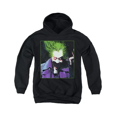 Batman Boys Youth Arkham Asylum Joker Pull Over Hoodie / Hooded Sweatshirt