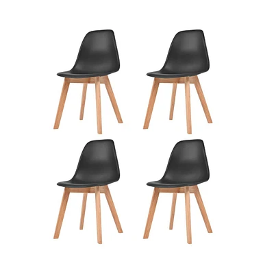 vidaXL Dining Chairs pcs Black Plastic