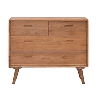 vidaXL Chest of Drawers 35.4"x13.8"x29.5" Solid Teak Wood