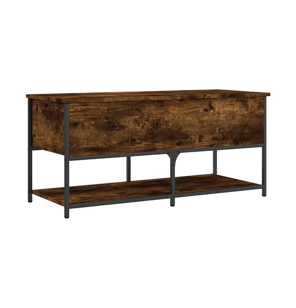 vidaXL Storage Bench Smoked Oak 39.4"x16.7"x18.5" Engineered Wood