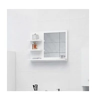 vidaXL Bathroom Mirror White 23.6"x4.1"x17.7" Engineered Wood