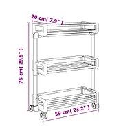 vidaXL Storage Trolley 23.2"x7.9"x29.5" Aluminum