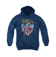 Superman Boys Youth All American Pull Over Hoodie / Hooded Sweatshirt