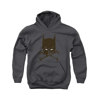 Batman Boys Youth Bat And Bones Pull Over Hoodie / Hooded Sweatshirt