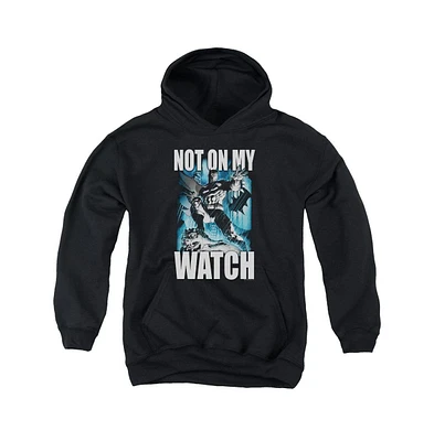 Batman Boys Youth Not On My Watch Pull Over Hoodie / Hooded Sweatshirt