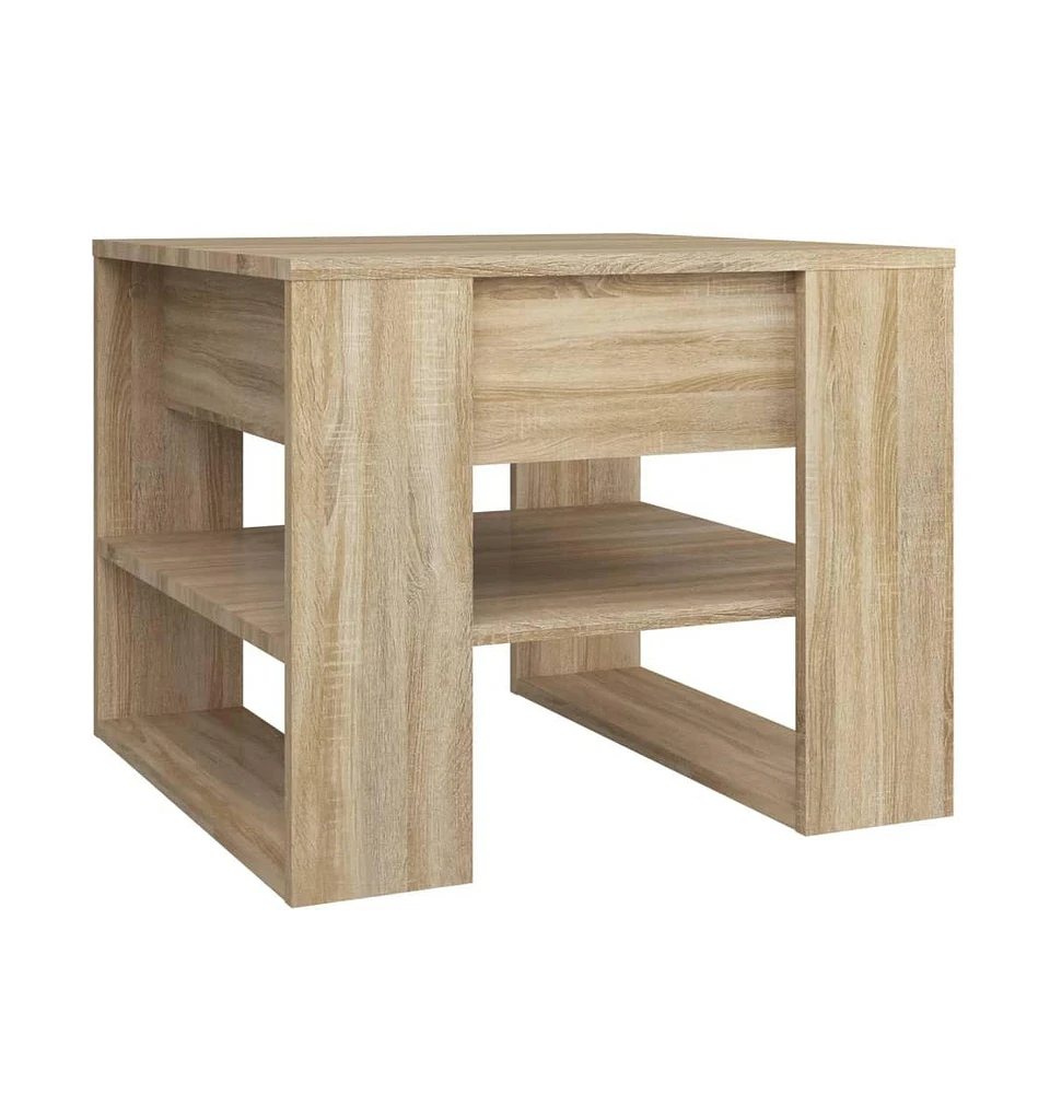 vidaXL Coffee Table Sonoma Oak 21.9"x21.7"x17.7" Engineered Wood