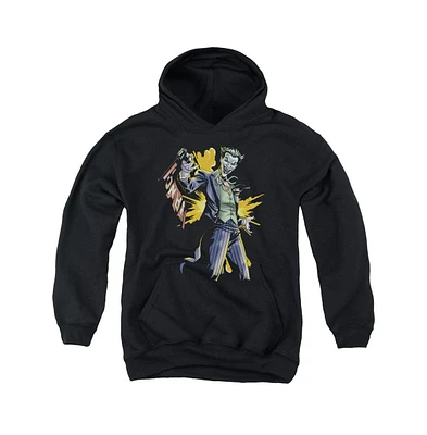 Batman Boys Youth Joker Bang Pull Over Hoodie / Hooded Sweatshirt