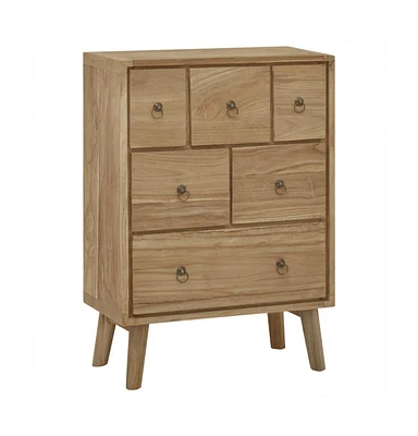 vidaXL Chest of Drawers 22"x11.8"x31.5" Solid Wood Teak