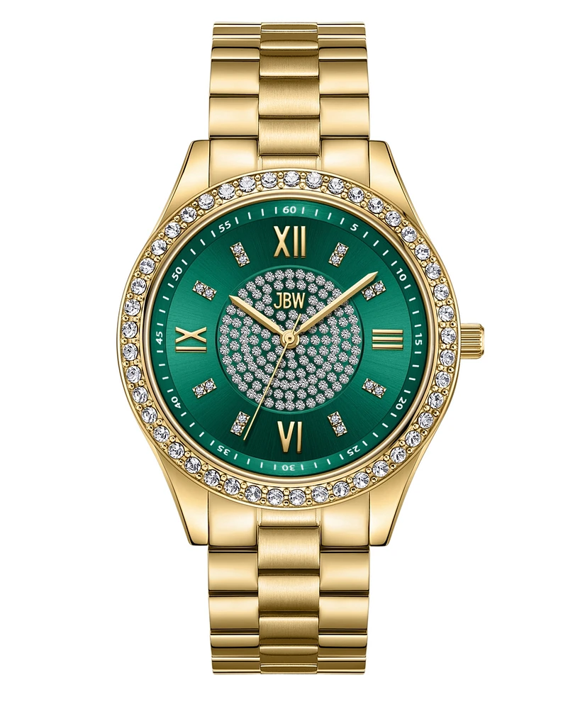 Jbw Women's Mondrian Diamond (1/6 ct.t.w.) 18k Gold Plated Stainless Steel Watch