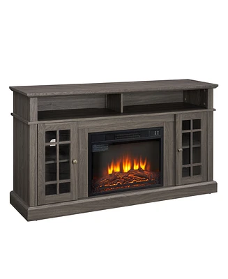 Simplie Fun Modern Tv Stand with Fireplace Insert for Up to 65" Tv