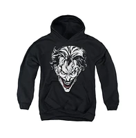 Batman Boys Youth Joker Red On Black Pull Over Hoodie / Hooded Sweatshirt