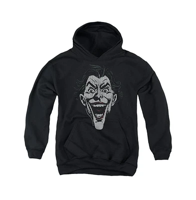 Batman Boys Youth Joker Lines Pull Over Hoodie / Hooded Sweatshirt