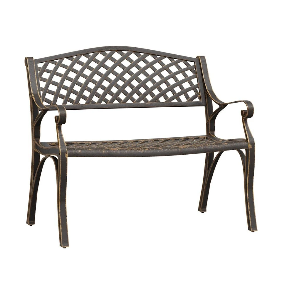 vidaXL Patio Bench 40.2" Cast Aluminum Bronze