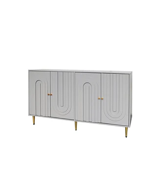 Simplie Fun Gray Lacquered Wooden Cabinet Server for Multiple Rooms