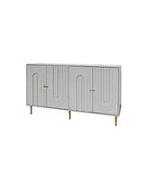 Simplie Fun Gray Lacquered Wooden Cabinet Server for Multiple Rooms