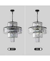 Streamdale Furniture Luxury Black Crystal Chandelier