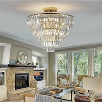 Streamdale Furniture Contemporary Gold Crystal Chandelier