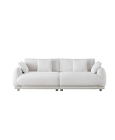 Streamdale Furniture 86.6" Teddy Wool Beige Sofa - Space-Saving for Apartments