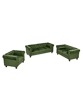 Streamdale Furniture Green Velvet Tufted Sofa Settee