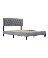 Simplie Fun Adjustable Button-Tufted Headboard Panel Bed Frame