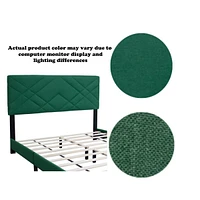 Green Queen Size Bed Frame With Adjustable Headboard Super Affordable No Box Sping Require