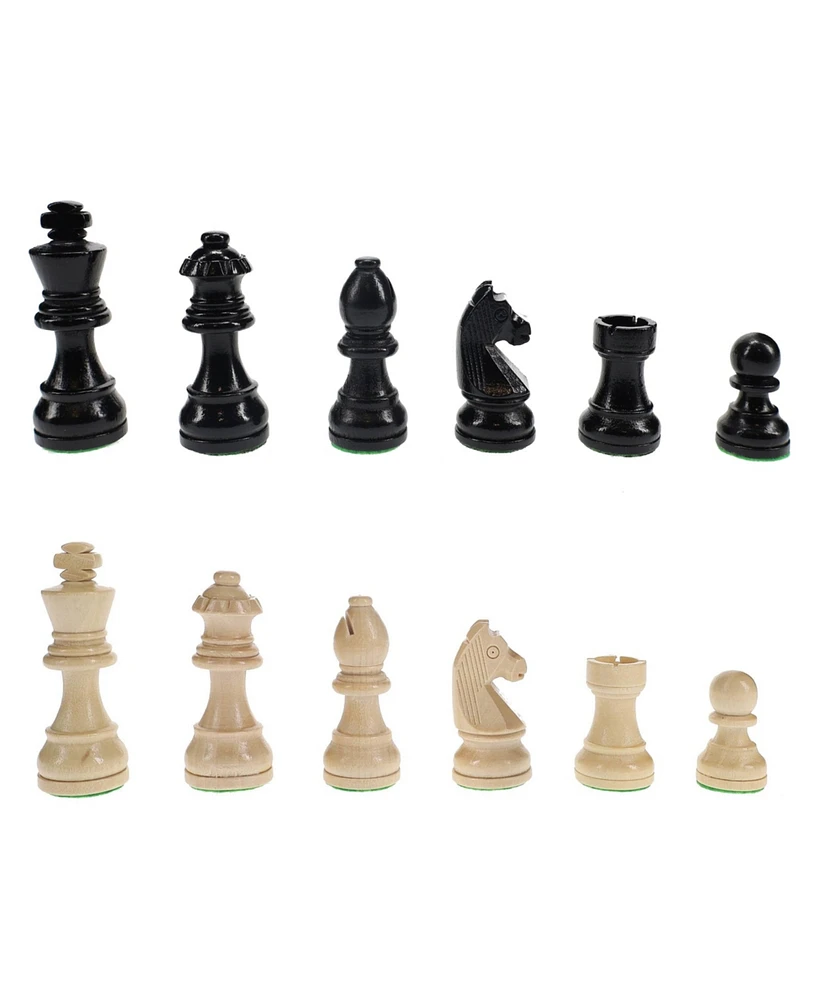 We Games Black Stained Wood Staunton Weighted Chess Pieces, 3 in. King