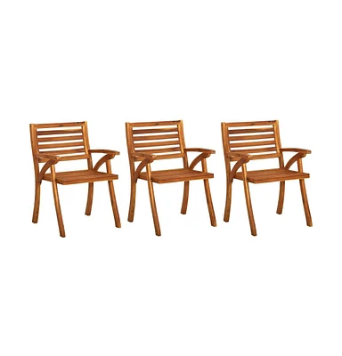 vidaXL Patio Chairs 3 pcs Solid Acacia Wood