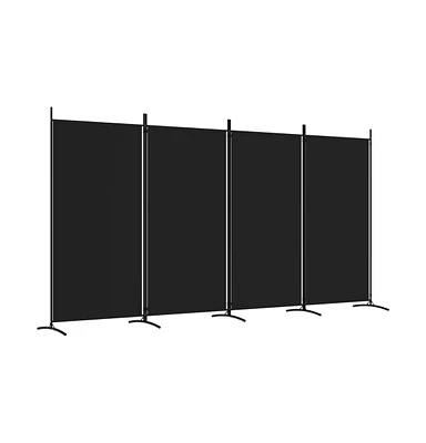 vidaXL 4-Panel Room Divider Black 136.2"x70.9" Fabric