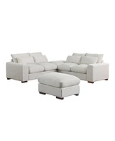 Streamdale Furniture Tatman Linen Blend Sectional With 2 Ottomans