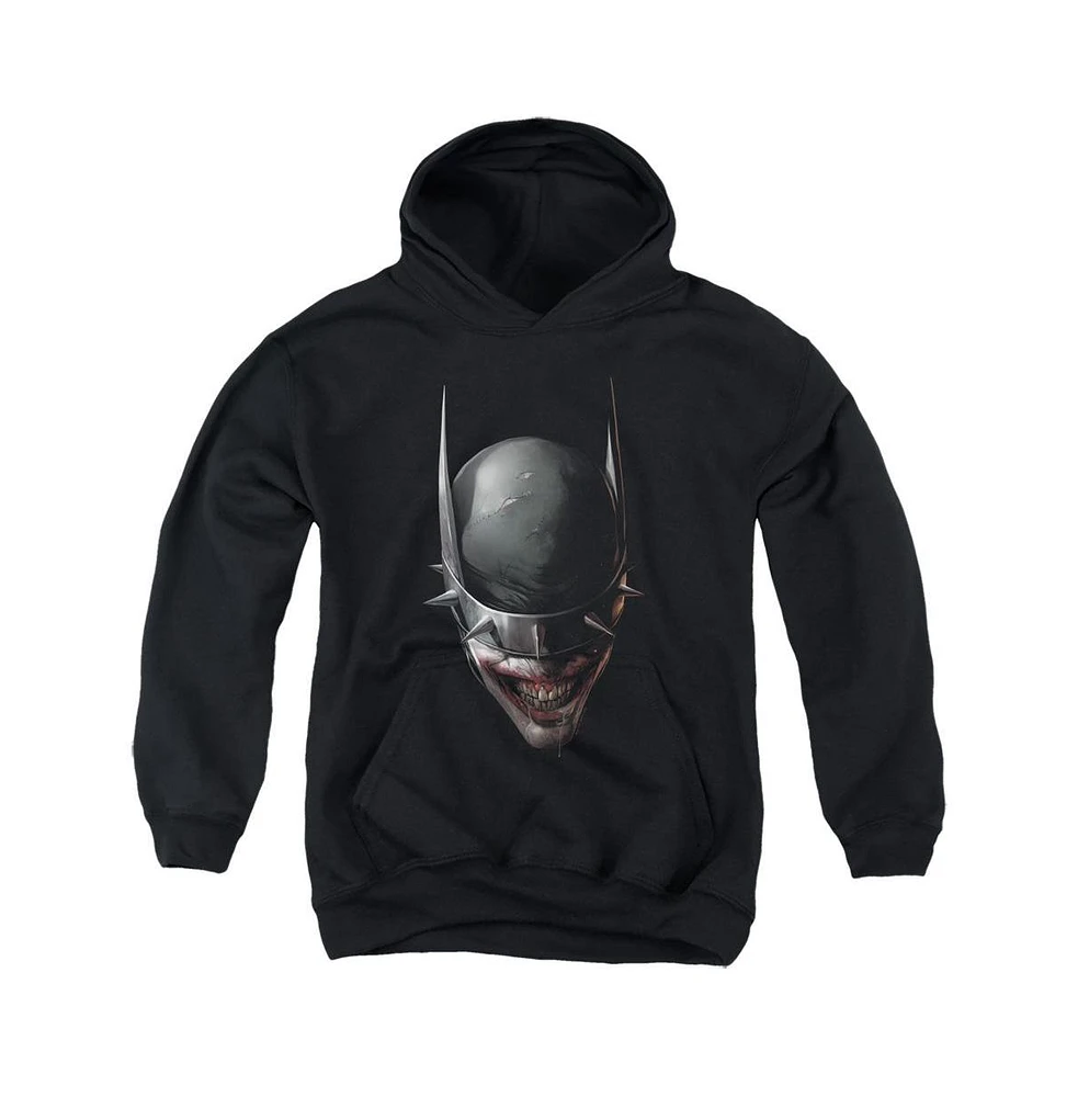 Batman Boys Youth Who Laughs Head Pull Over Hoodie / Hooded Sweatshirt