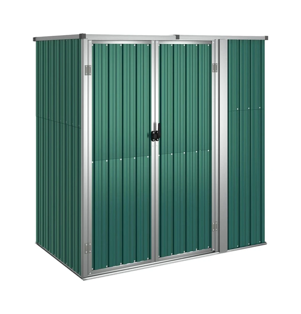 vidaXL Garden Tool Shed Green 63.4"x35"x63.4" Galvanized Steel