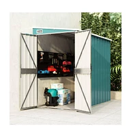 vidaXL Wall-mounted Garden Shed Green 46.5"x76.4"x70.1" Galvanized Steel