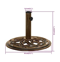 vidaXL Umbrella Base Bronze 17.3"x17.3"x12.2" Cast Iron