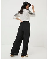 FatFace Women's Shirred Wide Leg Palazzo Trousers