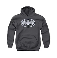 Batman Boys Youth Steel Mesh Shield Pull Over Hoodie / Hooded Sweatshirt