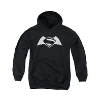 Batman V Superman Youth Simple Logo Pull Over Hoodie / Hooded Sweatshirt