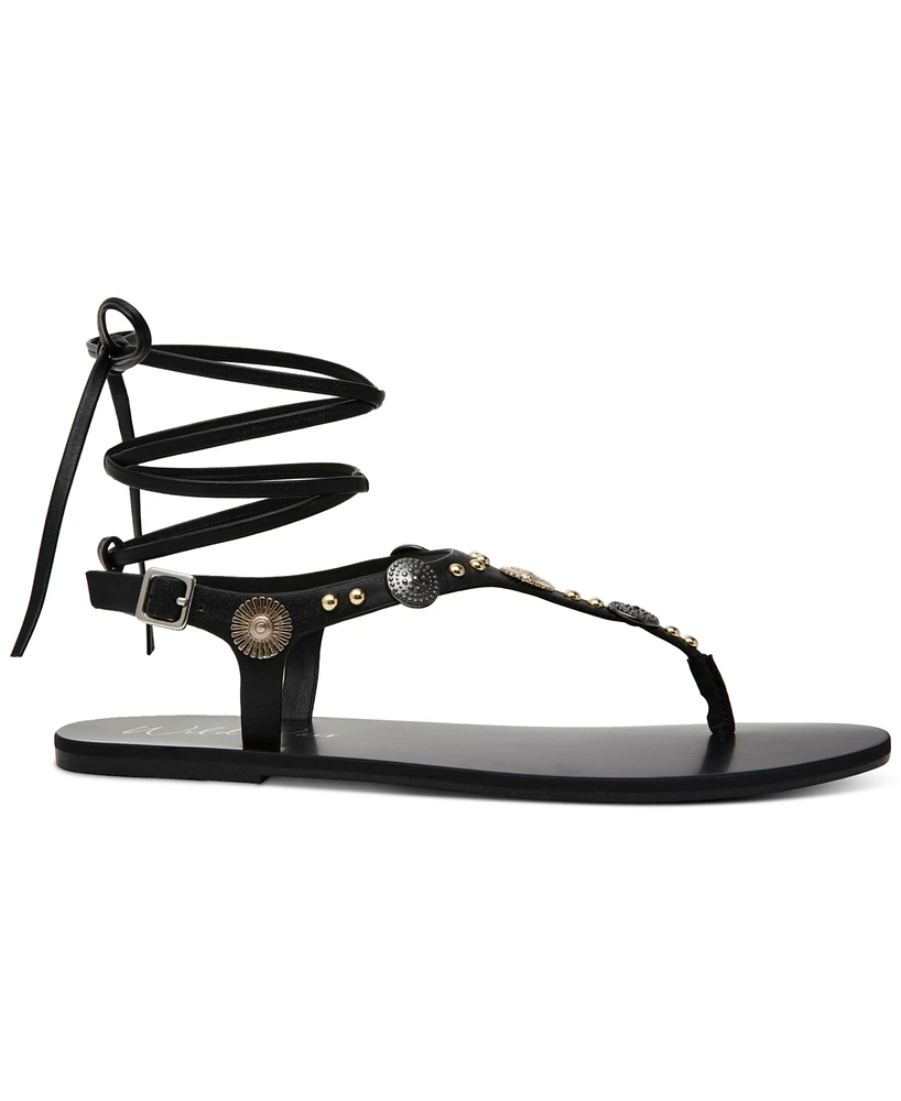 Wild Pair Earheart Thong Lace-Up Flat Sandals, Created for Macy's