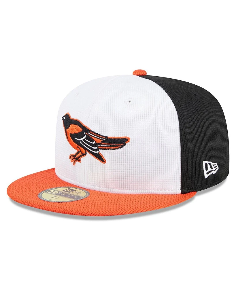 New Era Men's White Baltimore Orioles 2024 Batting Practice 59FIFTY Fitted Hat