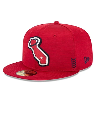 New Era Men's Red Los Angeles Angels 2024 Clubhouse 59FIFTY Fitted Hat